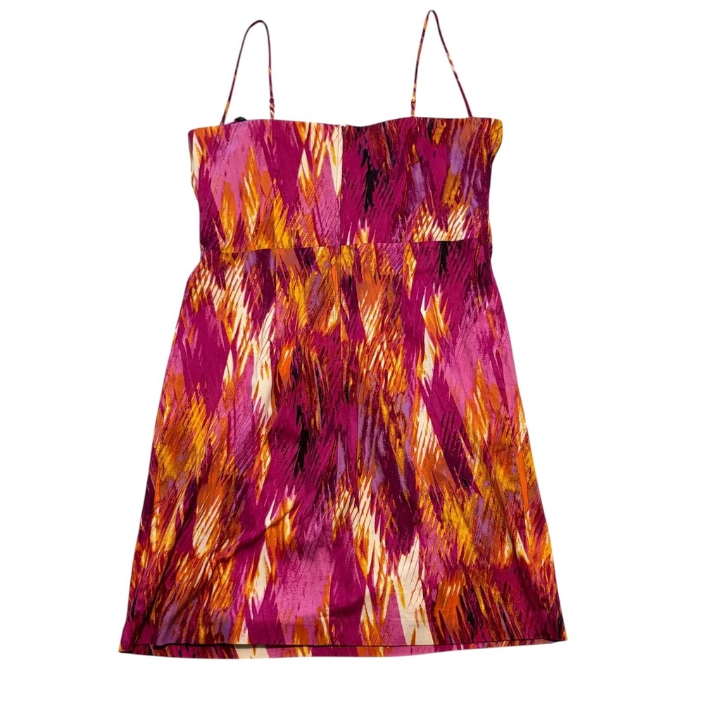 Bisou Bisou Strapless Sheath Dress Size 16 Pink Orange Abstract Cocktail Dress - Picture 5 of 10